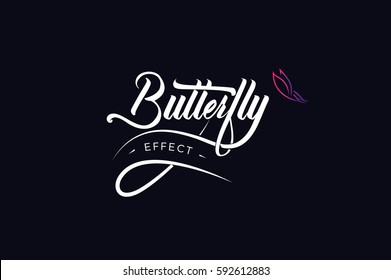 Butterfly Effect Hand Lettering Vector