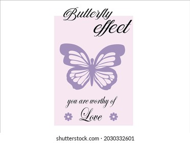 Butterfly effect slogan design vector art 