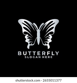 Modelo de vetor de design de logotipo elegante borboleta. Borboleta para o logotipo de beleza. salão e outros negócios de beleza