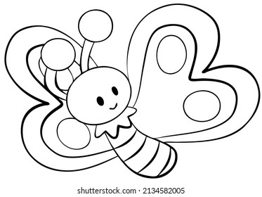 Schmetterling. Element zum Färben der Seite. Cartoon-Stil.