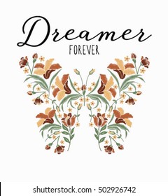 butterfly embroidery graphic for t-shirt