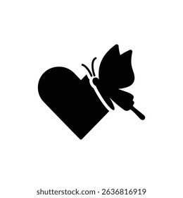 Butterfly Emerging from Heart Icon for Transformation and Healing