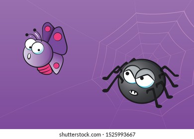 
Butterfly escapes from a spider web