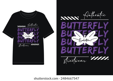 Butterfly Evolution T-Shirt Design für urbane Streetwear
