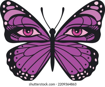 Mariposa con vectores de color de ojos Ilustración