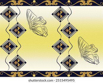 butterfly fabric pattern design for carpet, wallpaper, Decorative illustration