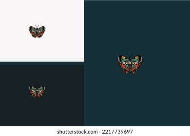 butterfly with face devil vector artwork design