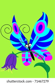 butterfly from fairy tale on flower