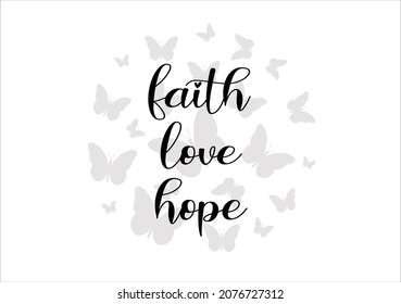 butterfly and faith love vector design