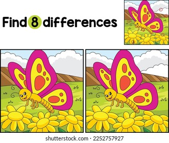 Granja De Mariposa Encuentra Las Diferencias