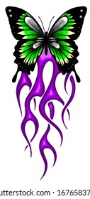 Butterfly fiery background for design Vector Illustratio