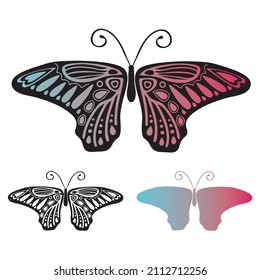 Butterfly File, Layered Butterfly Clipart, Butterflies, Easy To Layer Butterfly, Monarch svg