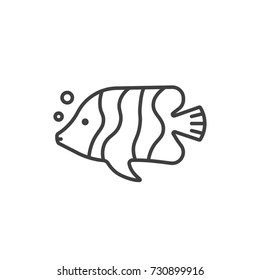 Butterfly fish line icon.