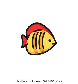 Butterfly fish line icon. Animal, reef, aquarium. Oceanarium concept. Vector illustration can be used for topics like snorkeling, vacation, sea