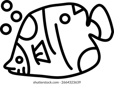 Línea de pescado de mariposa Diseño de íconos de Vector