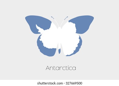 A Butterfly with the flag of Antartica