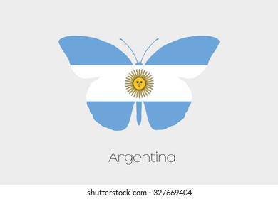 A Butterfly with the flag of Argentina