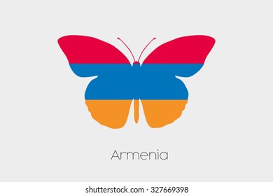 A Butterfly with the flag of Armenia