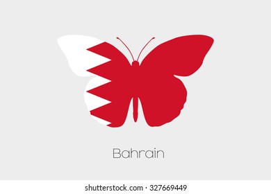 A Butterfly with the flag of Bahrain