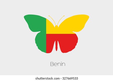 A Butterfly with the flag of Benin