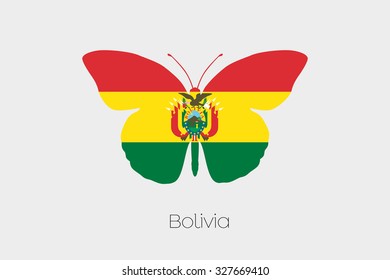 A Butterfly with the flag of Bolivia