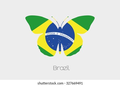A Butterfly with the flag of Brazil
