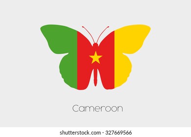 A Butterfly with the flag of Cameroon