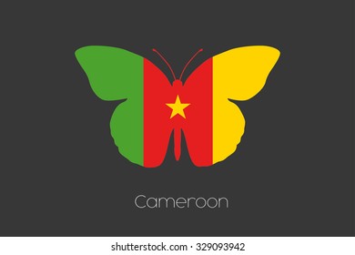 A Butterfly with the flag of Cameroon