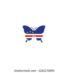 Butterfly flag of Cape Verde graphic element Illustration template design
