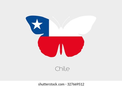 A Butterfly with the flag of Chile