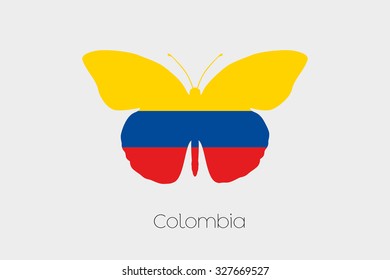 A Butterfly with the flag of Colombia