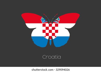A Butterfly with the flag of Croatia