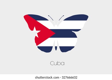 A Butterfly with the flag of Cuba