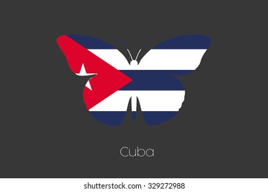 A Butterfly with the flag of Cuba