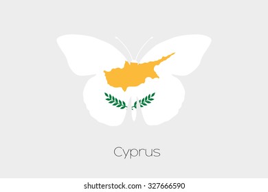 A Butterfly with the flag of Cyprus