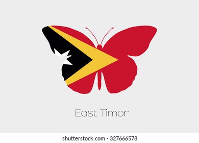 A Butterfly with the flag of East Timor