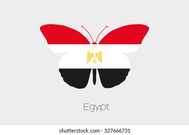 A Butterfly with the flag of Egypt