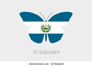 A Butterfly with the flag of El Salvador