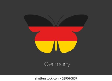 A Butterfly with the flag of Germany
