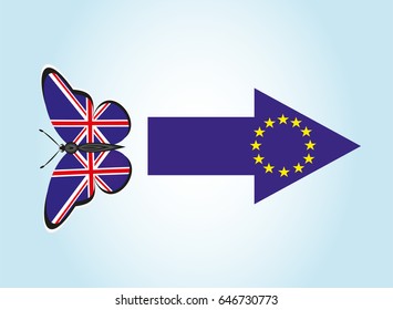 Butterfly with the flag of Great Britain