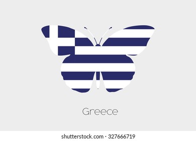 A Butterfly with the flag of Greece