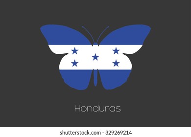 A Butterfly with the flag of Honduras