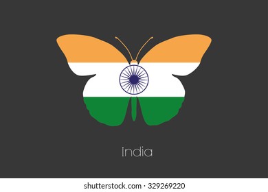 A Butterfly with the flag of India
