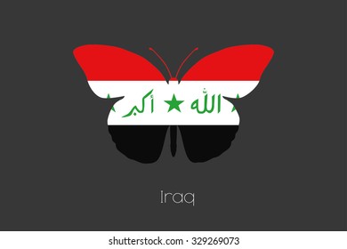 A Butterfly with the flag of Iraq