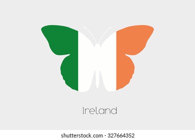 A Butterfly with the flag of Ireland