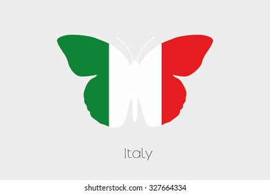A Butterfly with the flag of Italy
