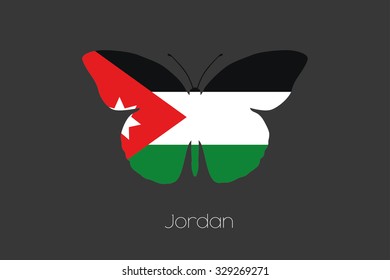 A Butterfly with the flag of Jordan