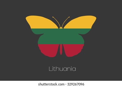 A Butterfly with the flag of Lithuania