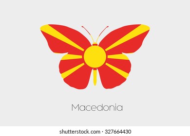 A Butterfly with the flag of Macedonia
