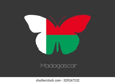 A Butterfly with the flag of Madagascar